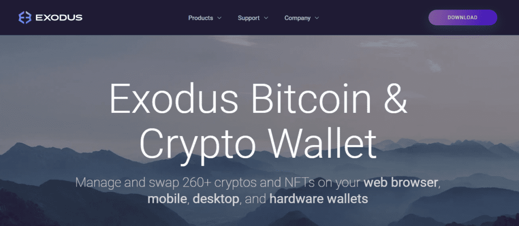 Exodus makes crypto trading easy with a built-in Bitcoin and altcoin exchange. Manage your favorite NFTs and digital currencies all in one secure wallet. Manage and swap 260+ cryptos and NFTs on your web browser, mobile, desktop, and hardware wallets