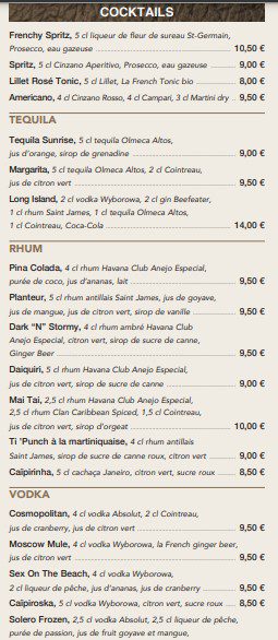 menus